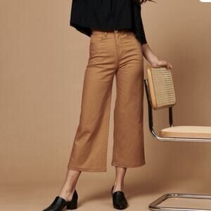 Whimsy + Row Pants, Tan Cotton, Wide Leg, High Waist, 29